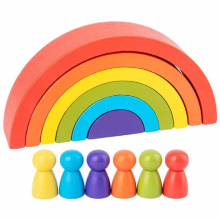 Rainbow Blocks Stacking Wooden Blocks for Kids Boys Fun for 3-7 Year Old Boys Girls Birthday Toy