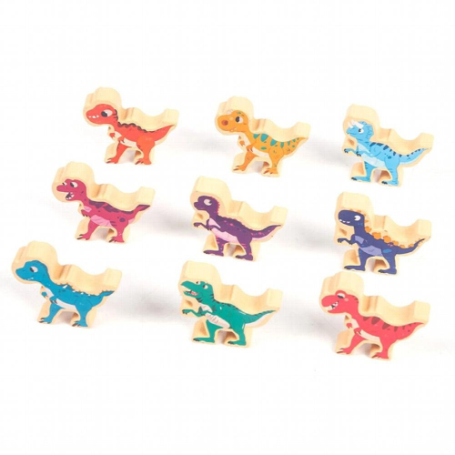 Wooden Balance Tower Game for Kids Stacking Dinosaur Blocks Animal Toys ...