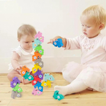 Montessori Toys Rabbit Stacking Blocks Educational Toys Animal for Children