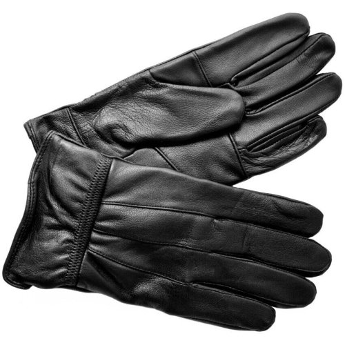 8922-Small Black GENTS Leather Driving Gloves, Soft Sheepskin Lined, Warm & Stylish