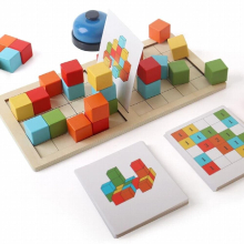 Wooden creative block puzzle Montessori childrens hand eye coordination toy set kids early educational toys Stacked building