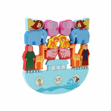 Children Montessori Wooden Animal Balance Blocks Board Games Toy Animal Educational Stacking High Building Block Wood Toy Boys