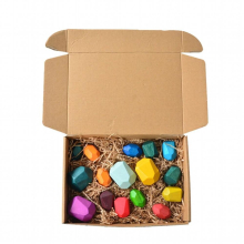 Natural Wooden Balancing Blocks Children Lightweight Colored Wooden Stones Suitable for Parties Birthdays
