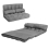 Casart 3 IN 1 Folding Lazy Sofa Bed Floor Sleeper Seat 6-Position Adjustable 2 Pillows 1