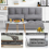 Casart 3 IN 1 Folding Lazy Sofa Bed Floor Sleeper Seat 6-Position Adjustable 2 Pillows 5