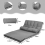 Casart 3 IN 1 Folding Lazy Sofa Bed Floor Sleeper Seat 6-Position Adjustable 2 Pillows 2