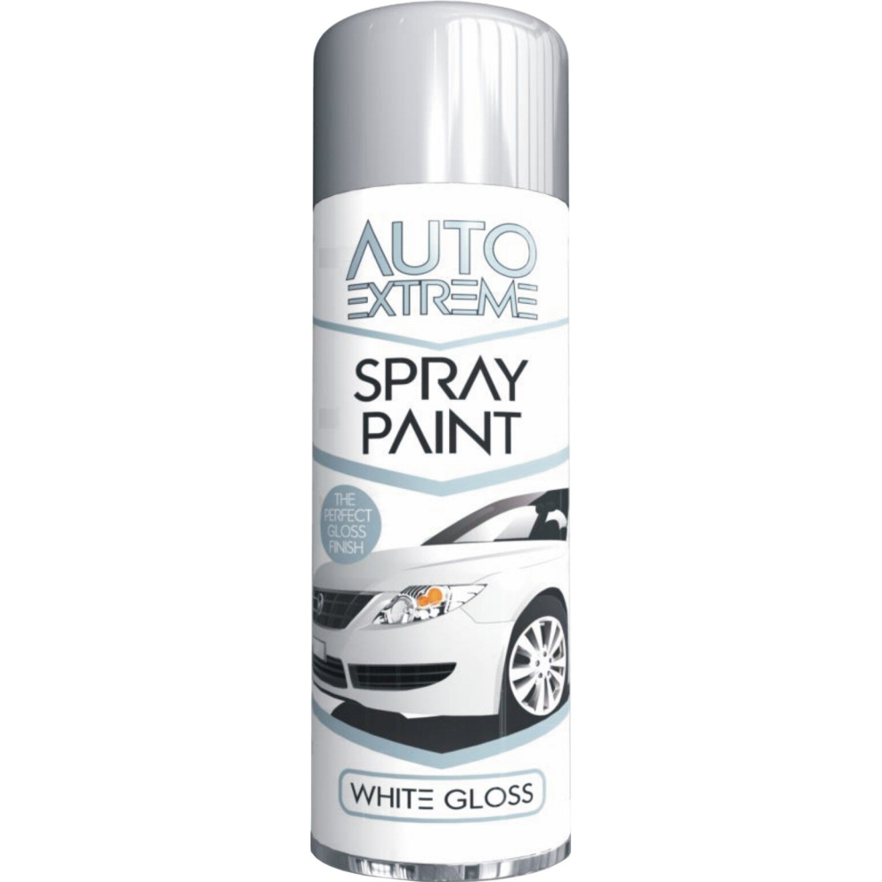 250ml WHITE GLOSS Spray Paint Aerosol Can Auto Extreme Car Van Bike