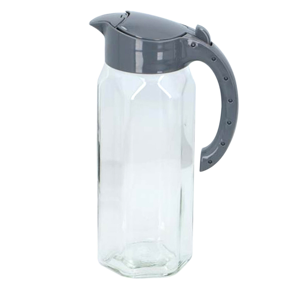 (Glass Pitcher Water Jug With Lid Cocktail Fridge 1.5L Juice Drinks With Handle) Glass Pitcher Water Jug With Lid Fridge 1.5L