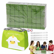 Travel Mahjong Set Portable Chinese Mini Mahjong Traditional Chinese Version Game Portable 144 Tiles Acrylic Material Mah-Jong