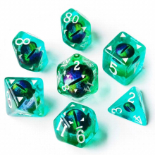 Bescon Dragon Eye RPG Dice Set of 7, Dragon Eye Polyhedral Dice Set, 6 Colors