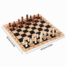 2-in-1 Combo Board Game Set Portable Wood Chess Game With Storage Box Travel Interactive Educational Toys Puzzle Game