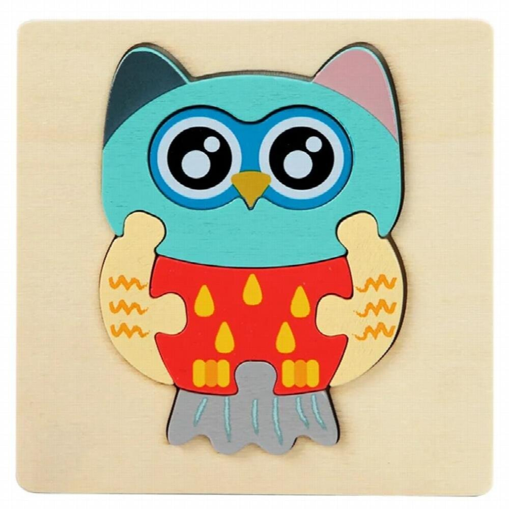 Baby Wooden Toys Cartoon 3D Jigsaw Puzzles for Kids Wooden Block Puzzle Early Educational Toys Cognitive Puzzle for Children-image-OPC-PCZ22M8-NEW