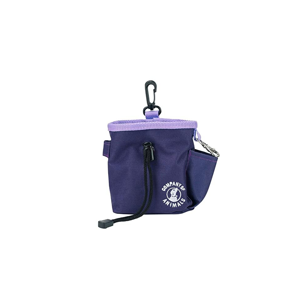 Company Of Animals Treat Bag, Zipped Pockets & Drawstring, Clips On Belt, Waistband Or Pocket, Waterproof Treats Pouch, Ideal For Dog Walking Purple