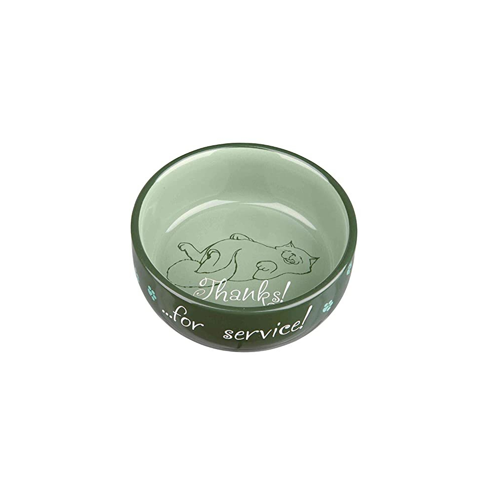 Trixie Thanks for Service Ceramic Cat Bowl - Assorted Colours (Pack of 1)