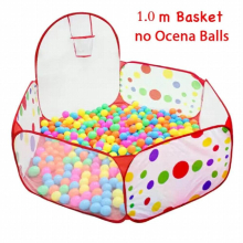 1.5M Portable Baby Playpen Children Ball Pit with Basketball Hoop Kids Dry Ball Pool Folding Indoor Outdoor interesting Toys