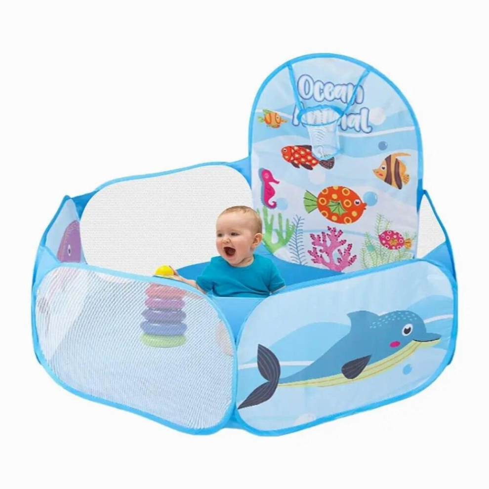 Ball Pool For Kids Creative Foldable Toddler Ball Pool With Basketball Hoop Ball Pit Fence For Toddler Baby Kid Girls Boys For