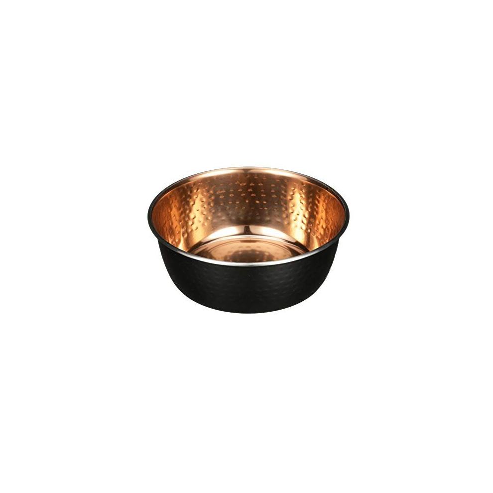 Neater Pet Brands Hammered Black Pet Bowl with Copper Finish Interior - Deluxe Luxury Style Dog Bowl (Large)