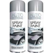 2 x 250ml Grey GLOSS Spray Paint Aerosol Auto Extreme Car Van Bike