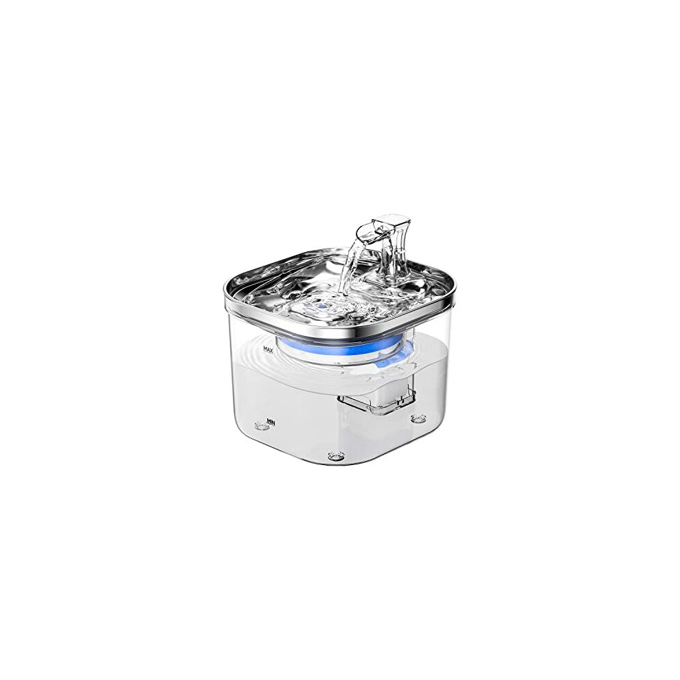 Rantizon Cat Water Fountain Stainless Steel - Automatic Pet Water Fountain Super Quiet With 4 Level Filtration Automatic Drinking Water Bowl For Multiple Pets