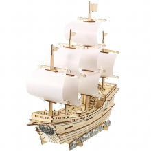 3D Sailing Jigsaw Puzzle Assembly Toy Lifelike Sailboat Model Models Kits Build Adults Wooden Puzzles