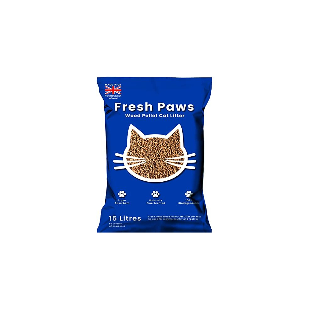 Fresh Paws Premium Wood Pellet Cat Litter, 15 L