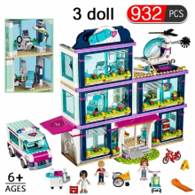 932pcs Heartlake City Park Hospital 86021 Compatible Friends Building Block Girl Bricks 01039 Birthday 41318