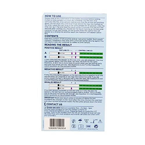 Clear and Simple HCG Pregnancy Test Strips - Pack of 3 Test Strips 1