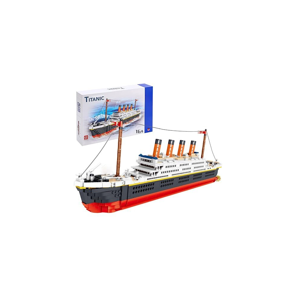 Technic Titanic Model Building Block Set, 1288Pcs Cruise ship Titanic Boat Model Building Kit Not Compatible with Lego Creator Expert 10294