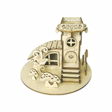 3D Wooden Puzzle Holiday Cabin Model DIY Assembly Toy Jigsaw Desktop Model Building Kits for Kids Adults