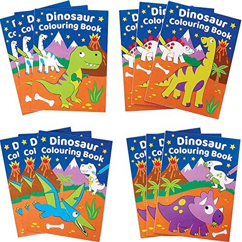 Baker Ross FC991 Dinosaur Mini Colouring Books for Kids - Pack of 12 ...