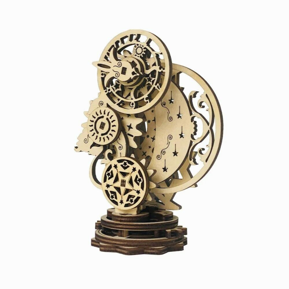 3D Wooden Puzzle Mechanical Punk Clock Model DIY Assembly Toy Jigsaw Model Building Kits for Kids Adults Gift Decor-image-OPC-PCZ2TPM-NEW