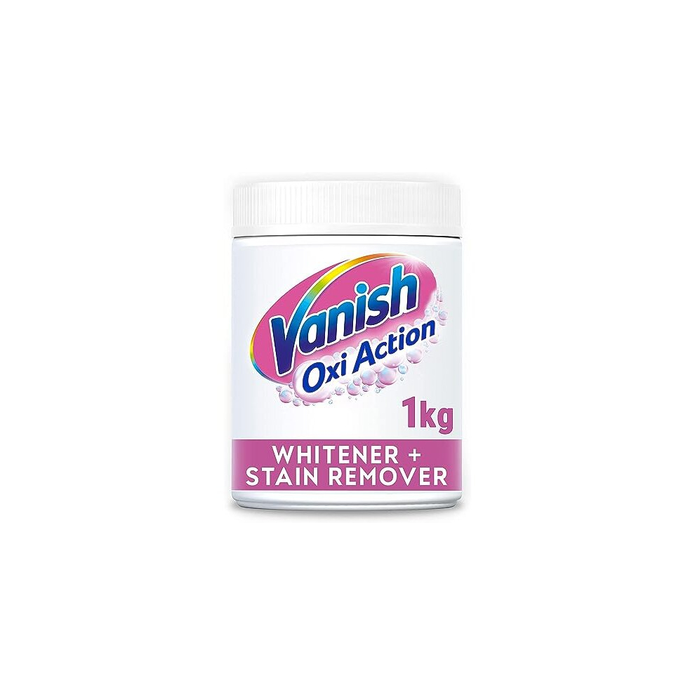 Vanish Oxi Action Whitener and Stain Remover Powder for Whites 1kg, Pack of 1 | Chlorine Bleach Free Formula | For Whiter Whites, Safe on Everyday