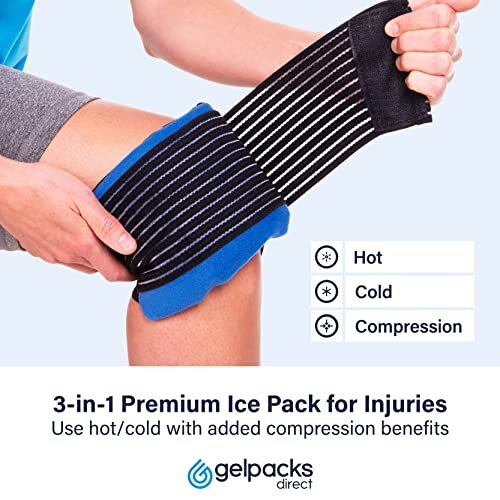 GPD 3in1 Gel Ice Pack for Sports Injuries, Reusable Heat Pack