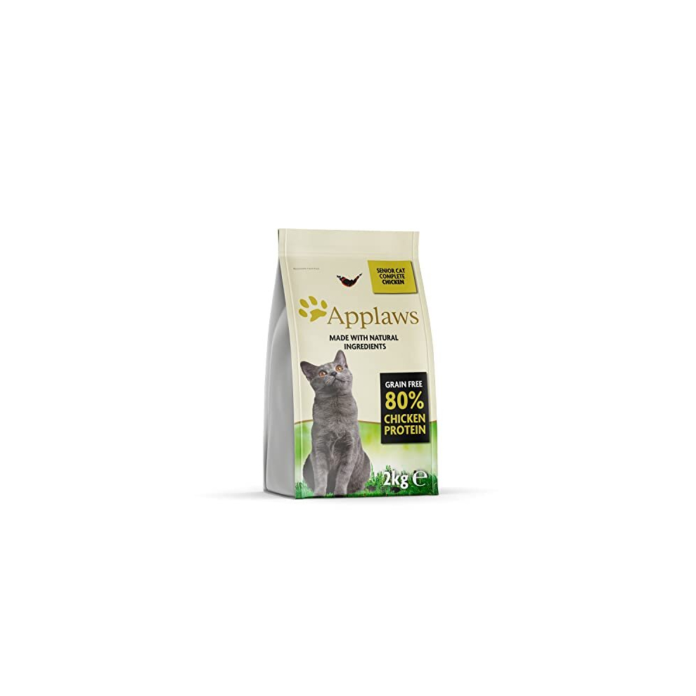 Applaws Complete and Grain Free Dry Cat Food for Senior Cats, Chicken 2 kg Bag