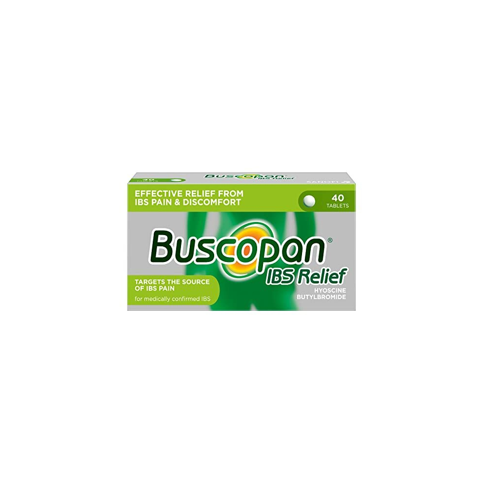 Buscopan IBS Relief - Targets the Source of IBS Pain and Cramps- starts to work in 15 minutes - 40 Tablets- - Relief from IBS Pain & discomfort, 40