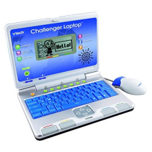 VTech Challenger Laptop, Blue, Kids Laptop with Vocabulary, Maths and French Learning Games, 2 Player Kids Computer, Educational Toy Computer for