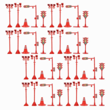 Construction Street Sign Road Barricade Ornament Kids Educational Toys Mini Indicator