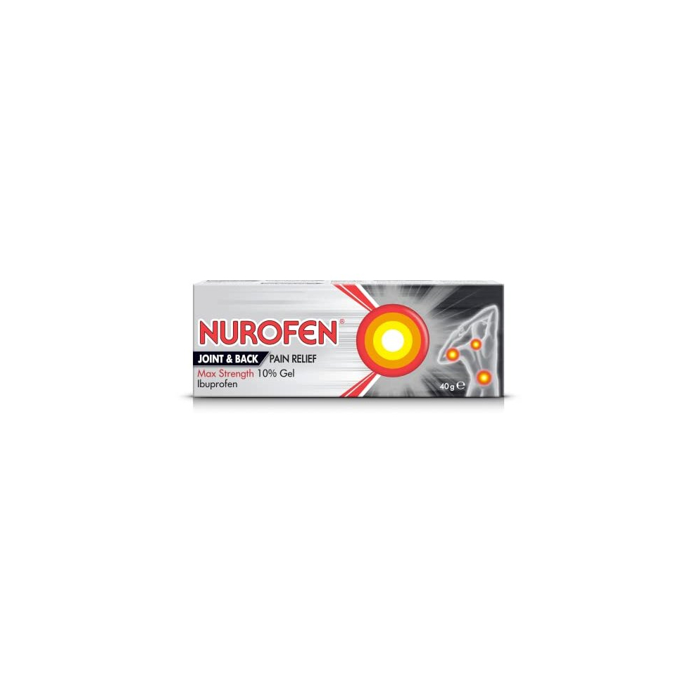 Nurofen Joint & Back Pain Relief Max Strength 10% Gel Ibuprofen, 40g