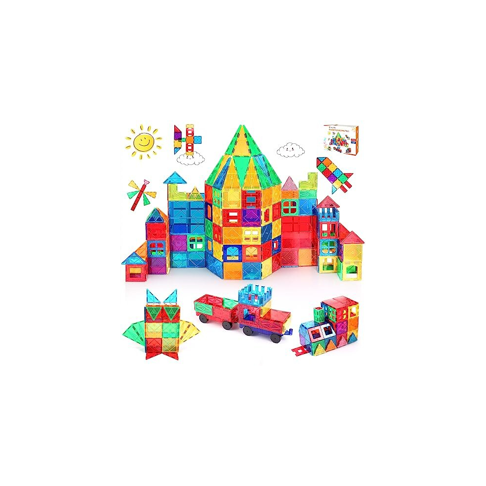 LeagoEra Magnetic Building Blocks Magnetic Tiles 110PCS 3D STEM Toy Set, Kids Learning Educational Construction Toys for Boys Girls Age 3 4 5 6 7