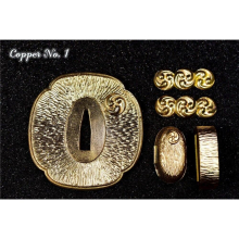Pure Copper Katana Dragon Knife-shaped Hand Guard Equipment Copper Tan File Japanese Samurai Equipment Handicrafts