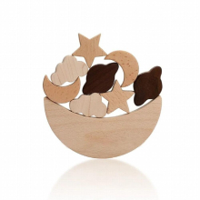 Wooden Star Moon Stacking Early Education Toy Childrens Building Block Stacking Toy Educational Balance Stacking Building Block
