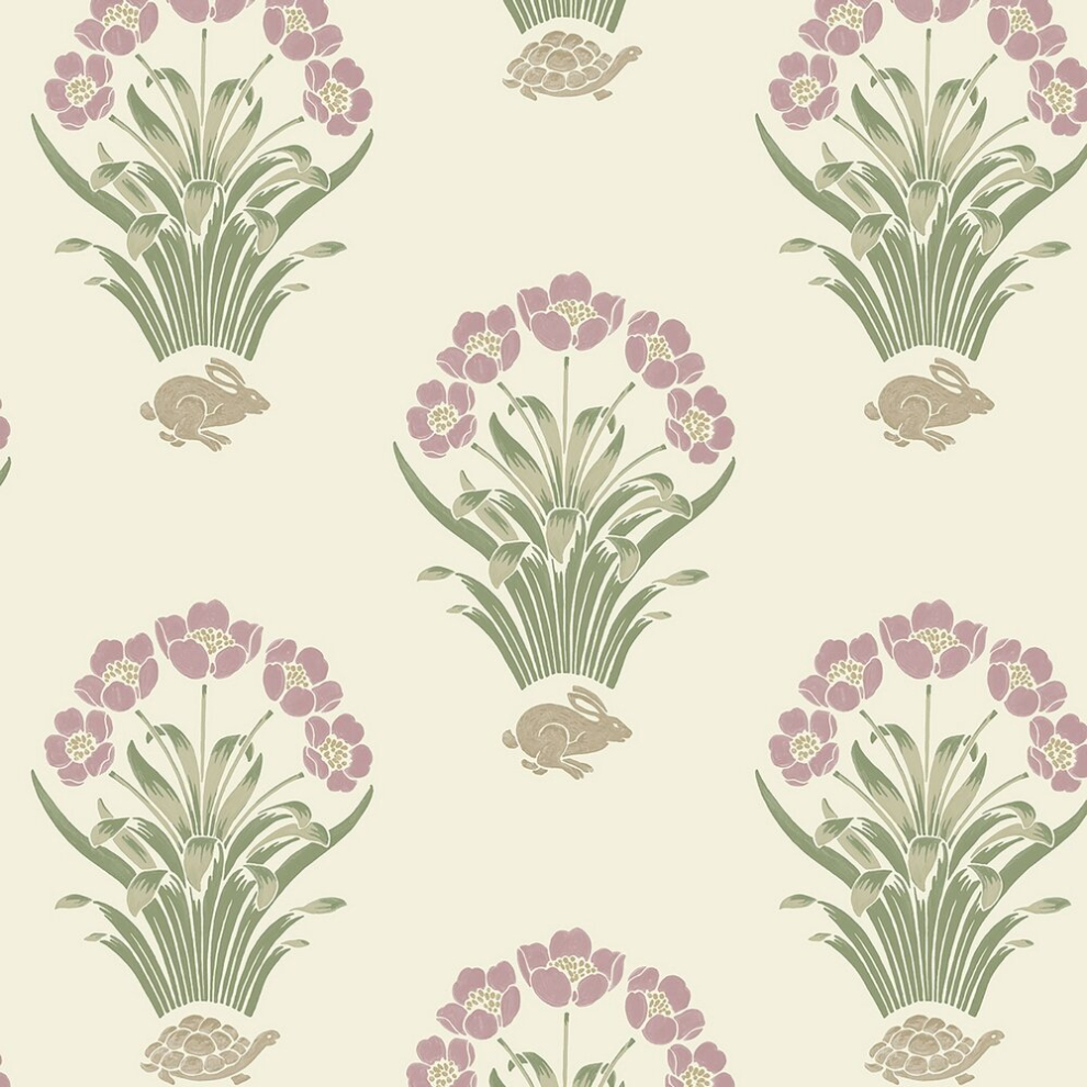 Belgravia Decor Tortoise & Hare Soft Pink Wallpaper 6658