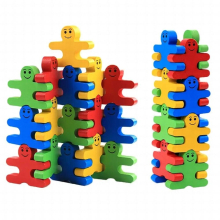 16pcs Colorful Wooden Balance Villain Blocks Montessori Early Learning