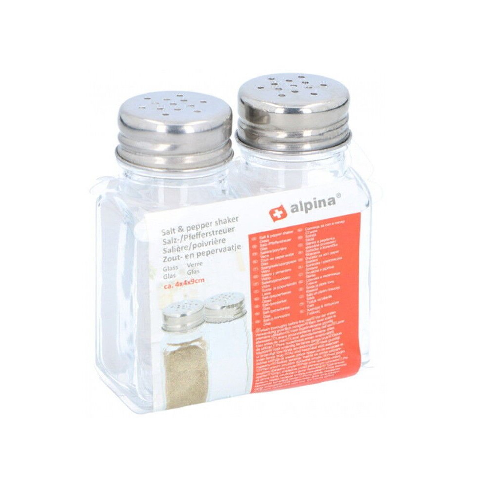 Clear Glass Salt And Pepper Set Shaker Pots Cruet Jars Screw Cap Lid