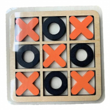 Iq Game Wooden X & O Blocks Coffee Table Decor Fun Games Educational Strategy Brain Puzzle Interactive Toy For Kids Adults