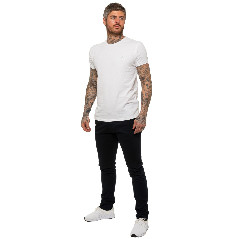 Ze Enzo (30W/32L, Navy) Enzo Mens Skinny Stretch Chinos Blue