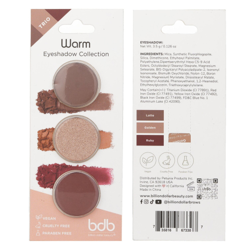Billion Dollar Brows   - Eyeshadow Collection Trio - #Warm 673307   - 3.5g/0.126oz 2