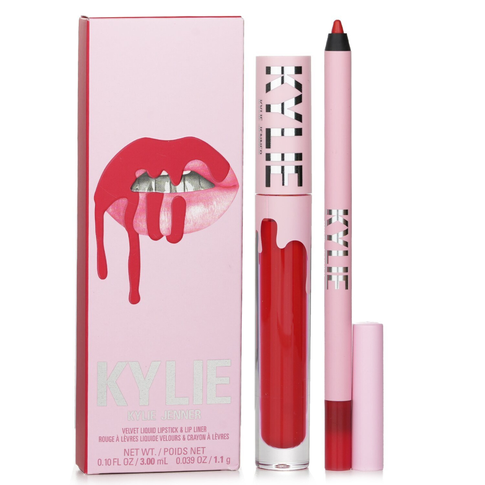 Kylie Cosmetics - Velvet Lip Kit: Velvet Liquid Lipstick 3ml + Lip Liner 1.1g - # 405 Red Velvet 008606 - 2pcs