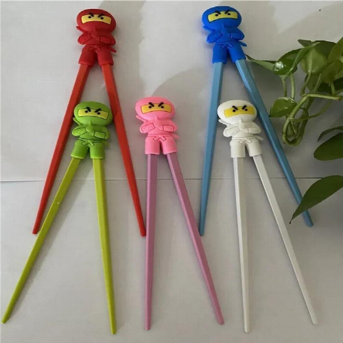 1 pair of samurai chopsticks learning training chopsticks multicolor samurai Chinese kids chopsticks learner 1