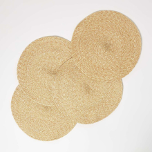 (Gold) Handwoven Round Placemats Set of 4